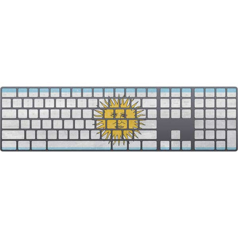 Argentina Flag Distressed Magic Keyboard with Numeric Keypad Skin